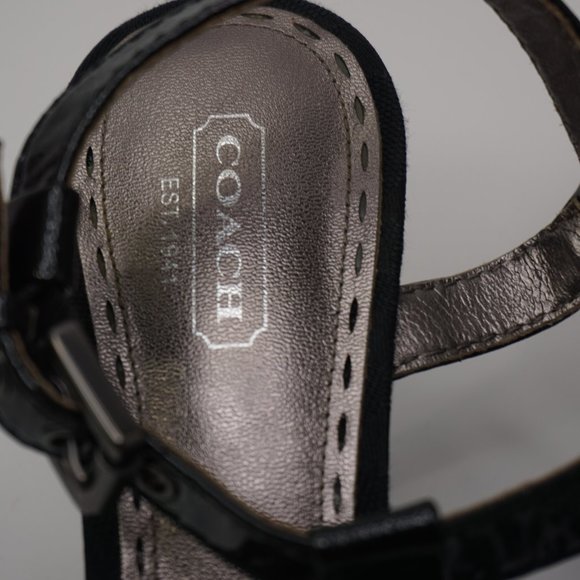 Coach coin strappy kitten heel sandals size 7 - Picture 3 of 7